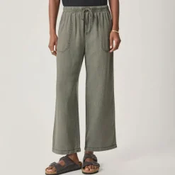 SPLENDID Angie Crop Wide Leg Trousers in Soft Vintage Olive Branch