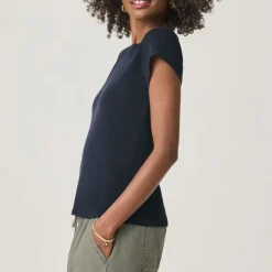 SPLENDID Faye Crewneck Tee in Navy