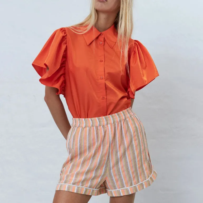 STELLA NOVA Cotton Pyjama Shorts in Sunshine Orange