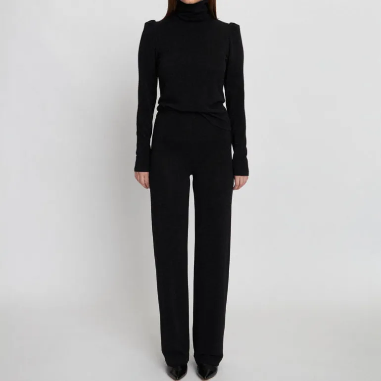 Stella Nova High Neck Sparkling Blouse in Black