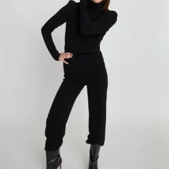 Stella Nova High Neck Sparkling Blouse in Black