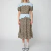 STELLA NOVA Leopard Midi Dress with Embroidery in Leopard