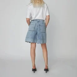 STELLA NOVA Moon Washed Denim Shorts in Denim Moon Wash