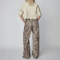 STELLA NOVA Pointelle Leather Shirt in Almost White