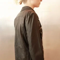STUDIO KIN Grace Leather Biker Jacket in Black