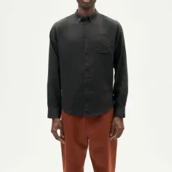 THINKING MU Hemp Ant Shirt in Black