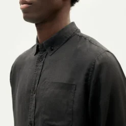 THINKING MU Hemp Ant Shirt in Black