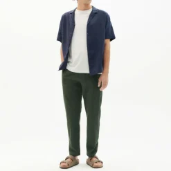 THINKING MU Hemp Jules Shirt in Navy