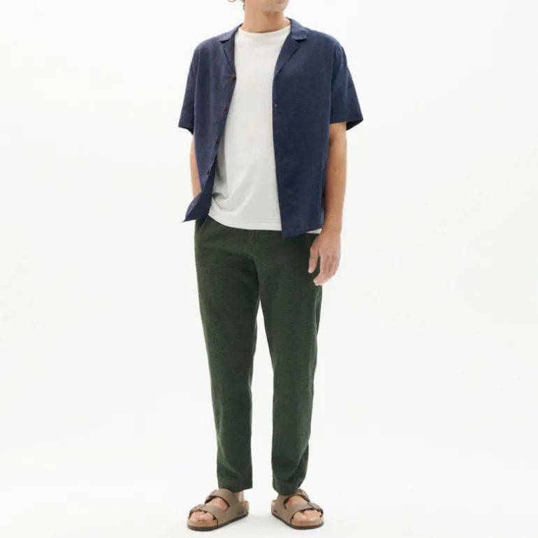 THINKING MU Hemp Jules Shirt in Navy
