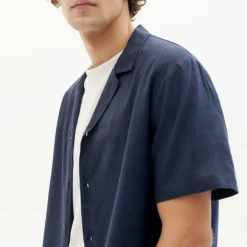 THINKING MU Hemp Jules Shirt in Navy