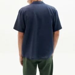 THINKING MU Hemp Jules Shirt in Navy