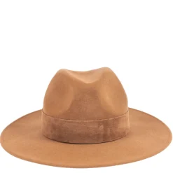 TRAVAUX EN COURS Fedora Wide Brim Hat in Camel