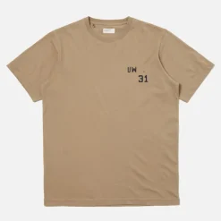 UNIVERSAL WORKS Jersey Print T Shirt in Sand