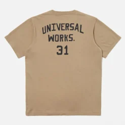 UNIVERSAL WORKS Jersey Print T Shirt in Sand