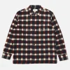 UNIVERSAL WORKS L/S Check Utility Shirt in Navy/Brown