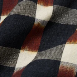 UNIVERSAL WORKS L/S Check Utility Shirt in Navy/Brown
