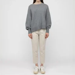 VAN KUKIL Hazel Slouch Side Split Jumper in Derby Grey