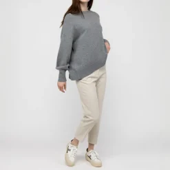 VAN KUKIL Hazel Slouch Side Split Jumper in Derby Grey