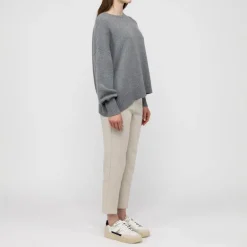 VAN KUKIL Hazel Slouch Side Split Jumper in Derby Grey