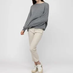 VAN KUKIL Hazel Slouch Side Split Jumper in Derby Grey