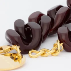 Vanessa Baroni Flat Chain Necklace in Bordeaux Marble