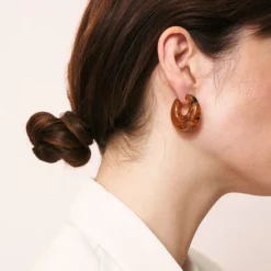 Vanessa Baroni Moon Earrings in Bernstein
