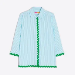 VILAGALLO Alicia Shirt in Turquoise