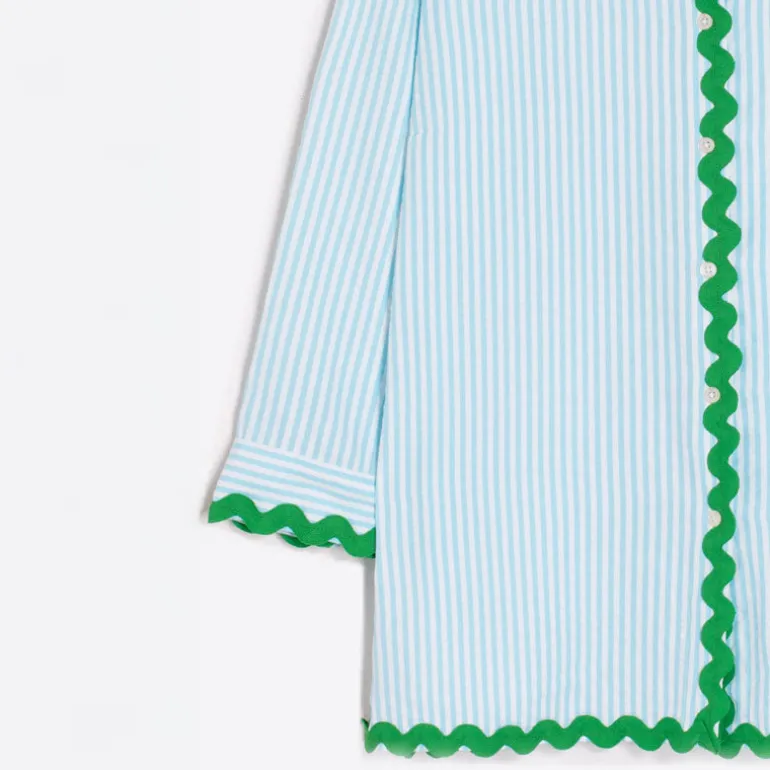 VILAGALLO Alicia Shirt in Turquoise