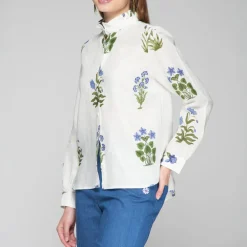 VILAGALLO Andy Shirt in Floral Blue