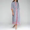 VILAGALLO Brenda Dress in Ikat Print