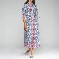 VILAGALLO Brenda Dress in Ikat Print