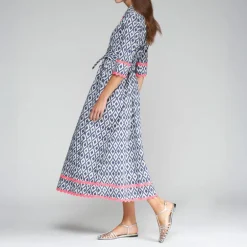 VILAGALLO Brenda Dress in Ikat Print