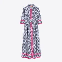 VILAGALLO Brenda Dress in Ikat Print
