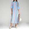 VILAGALLO Izzy Dress in Seersucker Blue
