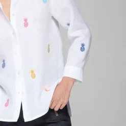 VILAGALLO Poline Pineapple Shirt in White