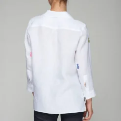 VILAGALLO Poline Pineapple Shirt in White