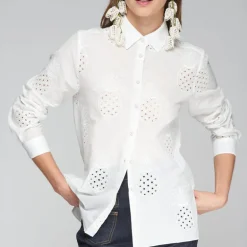 VILAGALLO Tia Pineapple Shirt in White