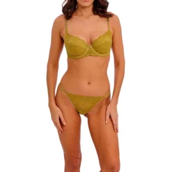 Wacoal Natsuki Lace Tanga Brief in Antique Gold
