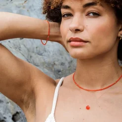 WANDERLUST LIFE Beaded Necklace in Tangiers Orange