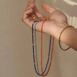WANDERLUST LIFE Beaded Necklace in Tangiers Orange