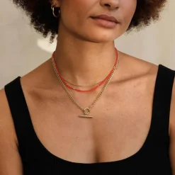 WANDERLUST LIFE Beaded Necklace in Tangiers Orange