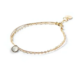 Wanderlust Life Black Mother of Pearl Gold and Silk Bracelet