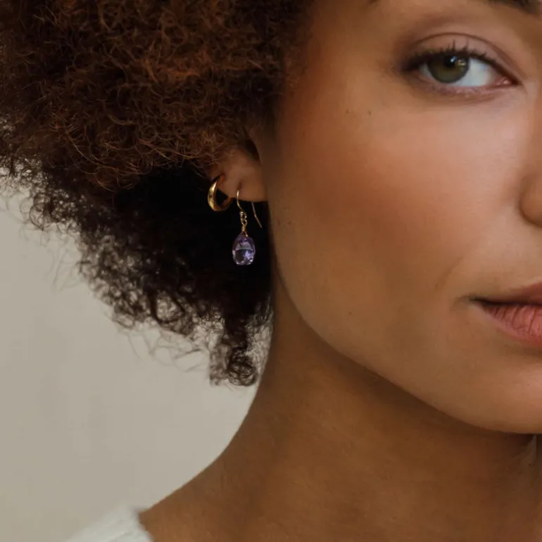 WANDERLUST LIFE Isla Drop Earrings in Alexandrite Quartz