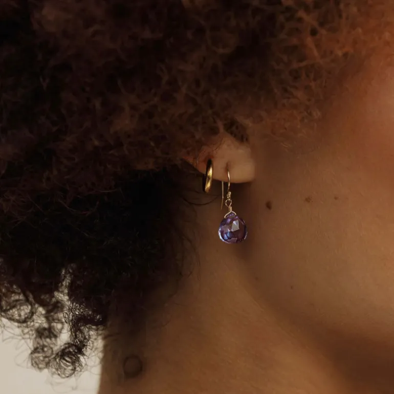 WANDERLUST LIFE Isla Drop Earrings in Alexandrite Quartz