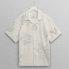 WAX LONDON Didcot Shirt in Ecru/Pale Blue