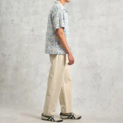 WAX LONDON Didcot Shirt in Pale Blue/Ecru