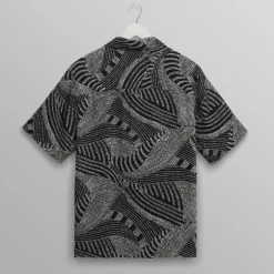 WAX LONDON Didcot Shirt in Navy/Ecru