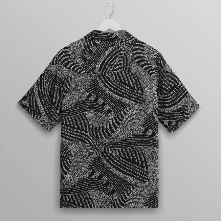 WAX LONDON Didcot Shirt in Navy/Ecru