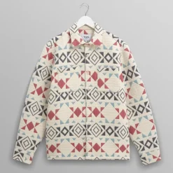 WAX LONDON Otto Overshirt in Ecru/Red