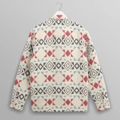 WAX LONDON Otto Overshirt in Ecru/Red